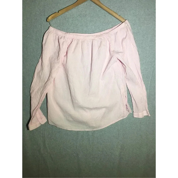 Womens Crown & Ivy Blouse Off the Shoulder Pink Casual Spring Summer - Picture 1 of 5